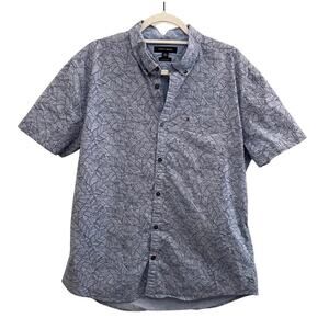 Tommy Hilfiger Dover Leaf Print Shirt XL Slim Fit Button Down Short Sleeve 696M